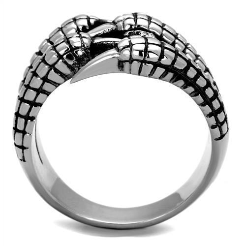 Men's stainless steel ring with a high polished finish, featuring a minimalist design without stones.