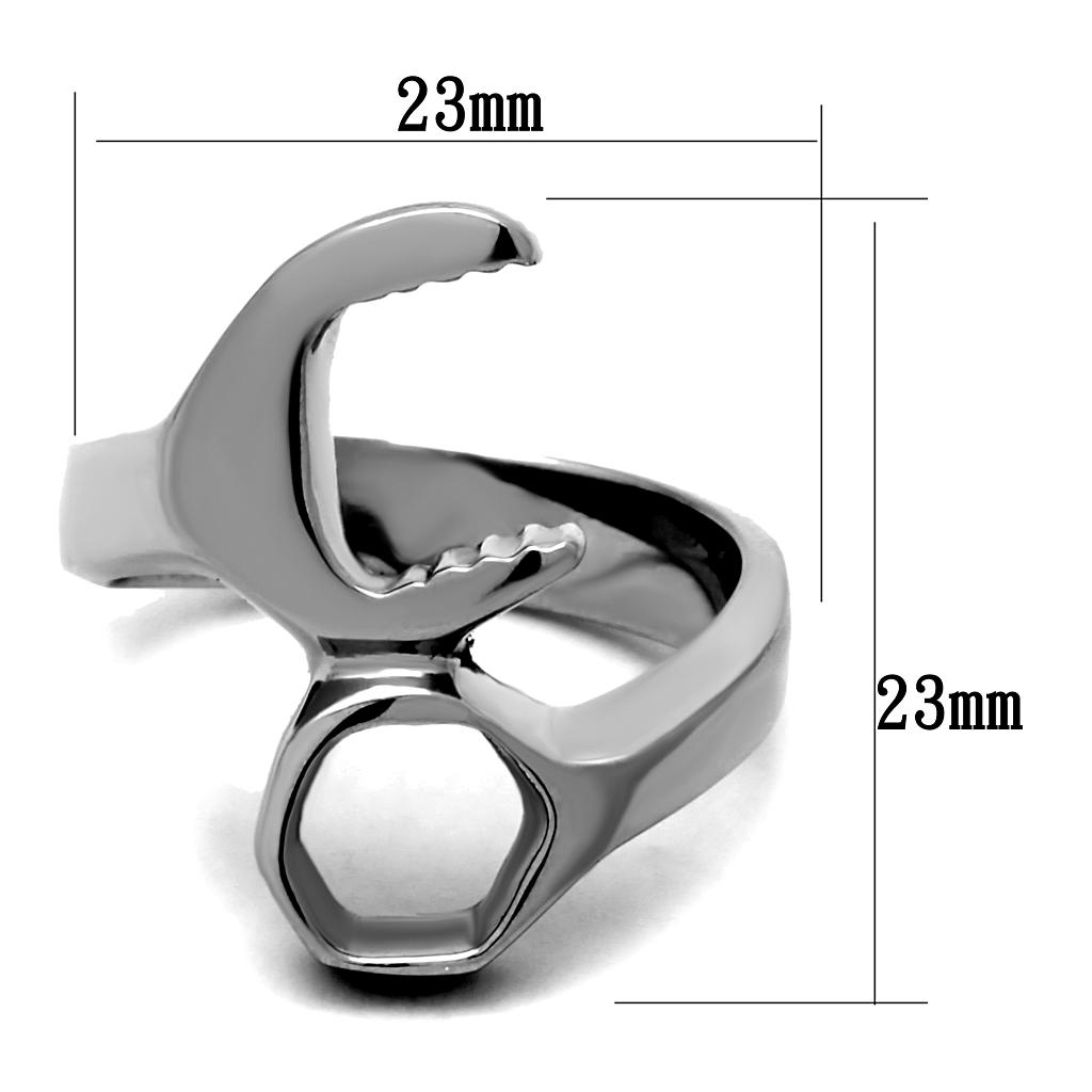 Men's stainless steel ring with a high polished finish, featuring a minimalist design without any stones.