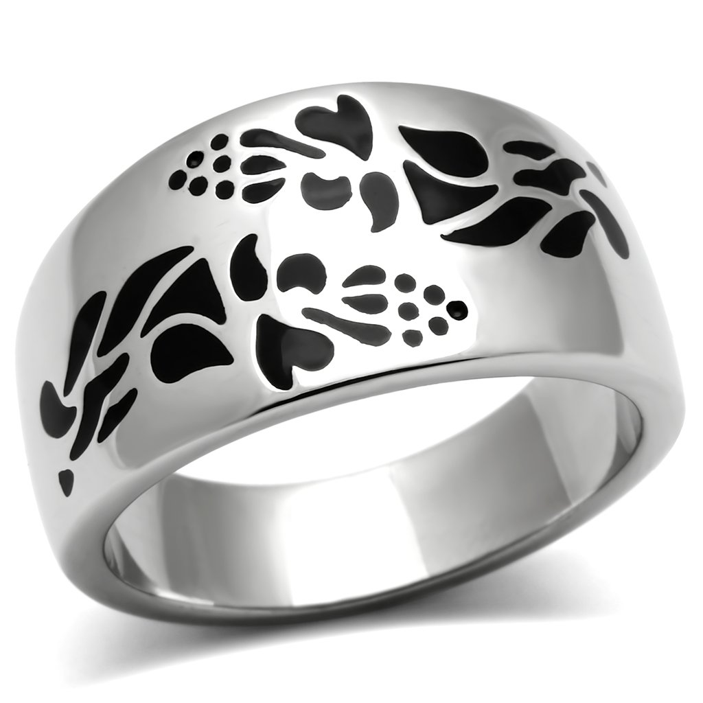 Men's stainless steel ring with a high polished finish, featuring a sleek and modern design without any stones.