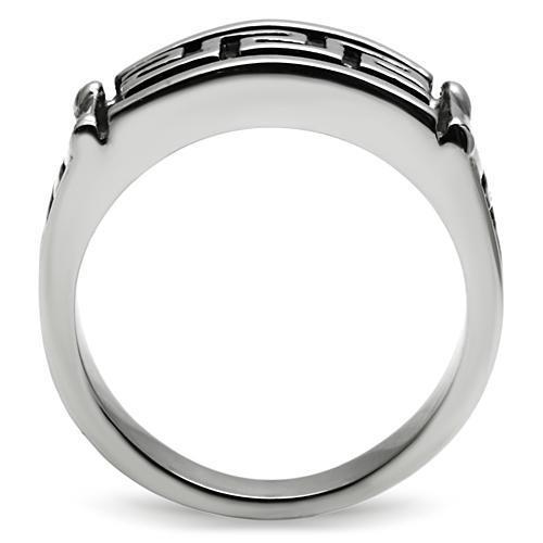 Men's stainless steel ring with a high polished finish, featuring a minimalist design without any stones.