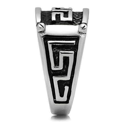 Men's stainless steel ring with a high polished finish, featuring a minimalist design without any stones.