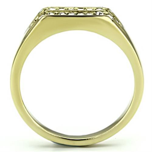 Gold ring with diamond accents.