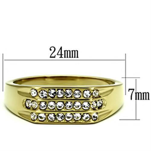 Gold ring with diamond details.