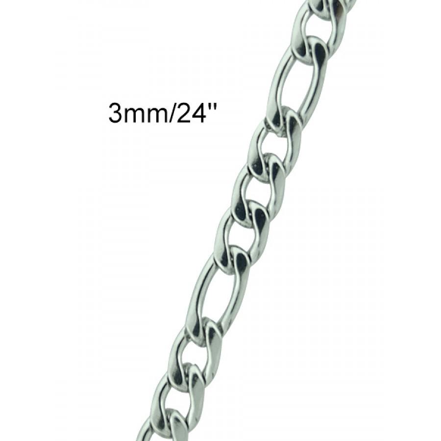 Men's Stainless Steel Figro Chain featuring a sleek design and polished finish, perfect for stylish accessorizing.