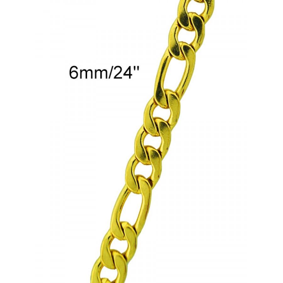 Men's Stainless Steel Figro Chain featuring a sleek interlocking design, perfect for stylish accessorizing.