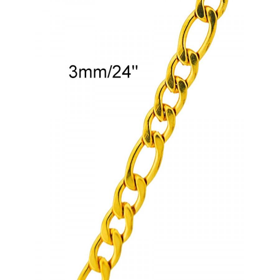 Men's Stainless Steel Figro Chain featuring a unique link design, perfect for stylish accessorizing.