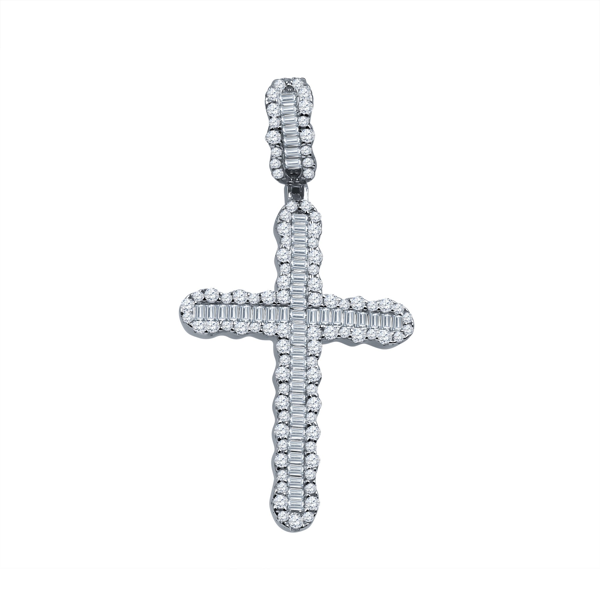 Messianic Pendant featuring a sculpted portrait of Jesus in polished 925 sterling silver with cubic zirconia stones.