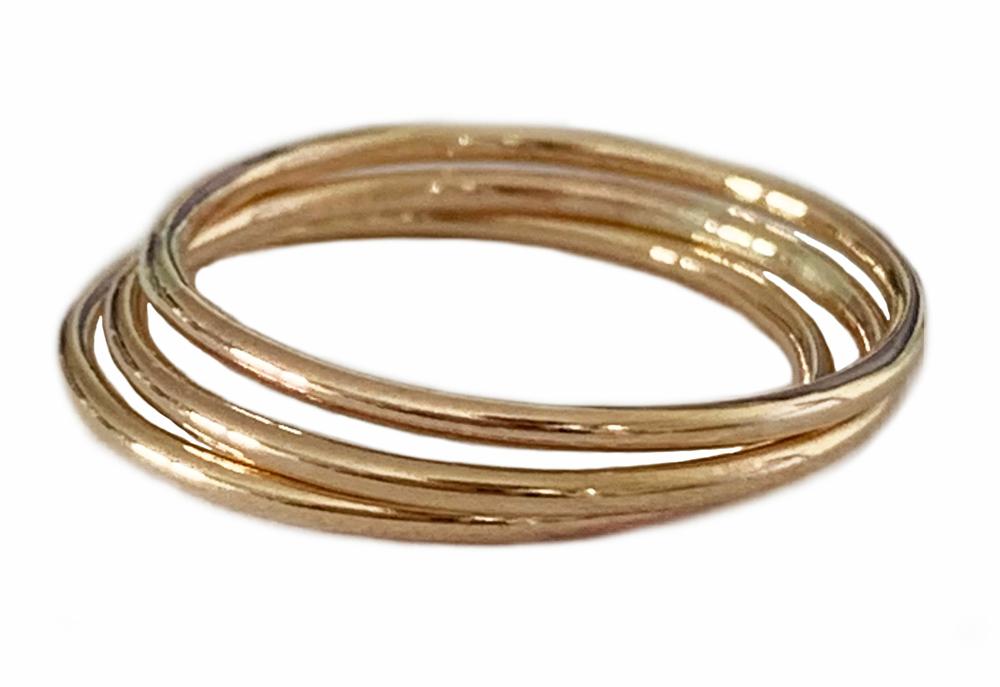 Mia 1 mm Skinny Stacking Ring in sterling silver and gold fill, showcasing its elegant and minimalist design.