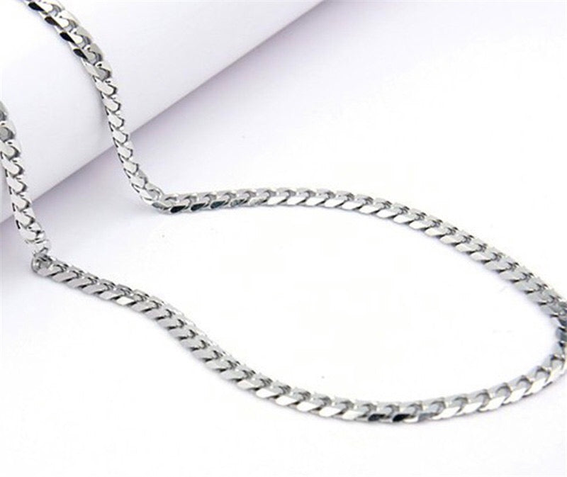 A stylish Miami Cuban chain necklace made of titanium steel, showcasing its shiny finish and available in various widths.