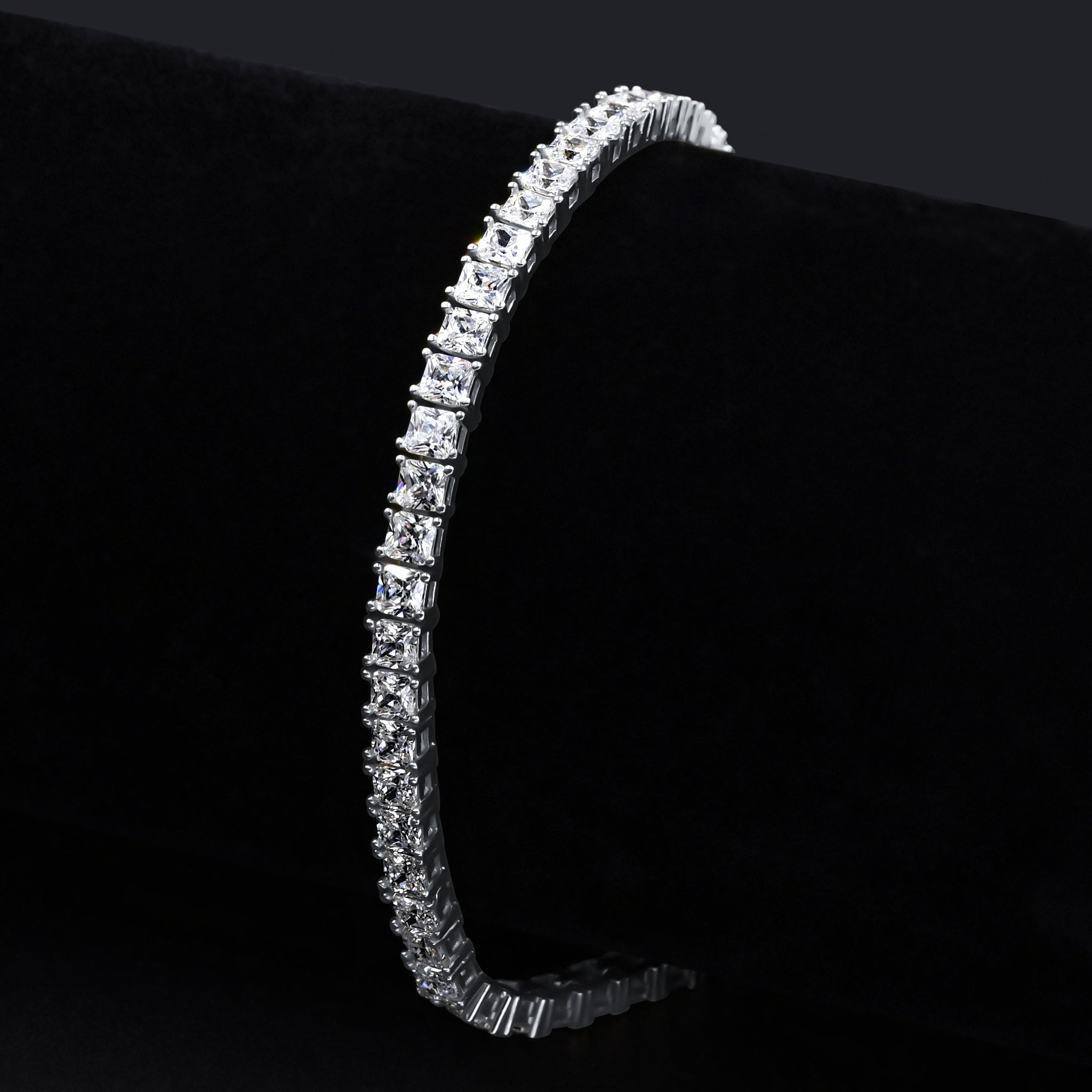 A stunning MICANS 4MM Bracelet featuring radiant cubic zirconia stones set in 925 sterling silver, showcasing elegance and sparkle.