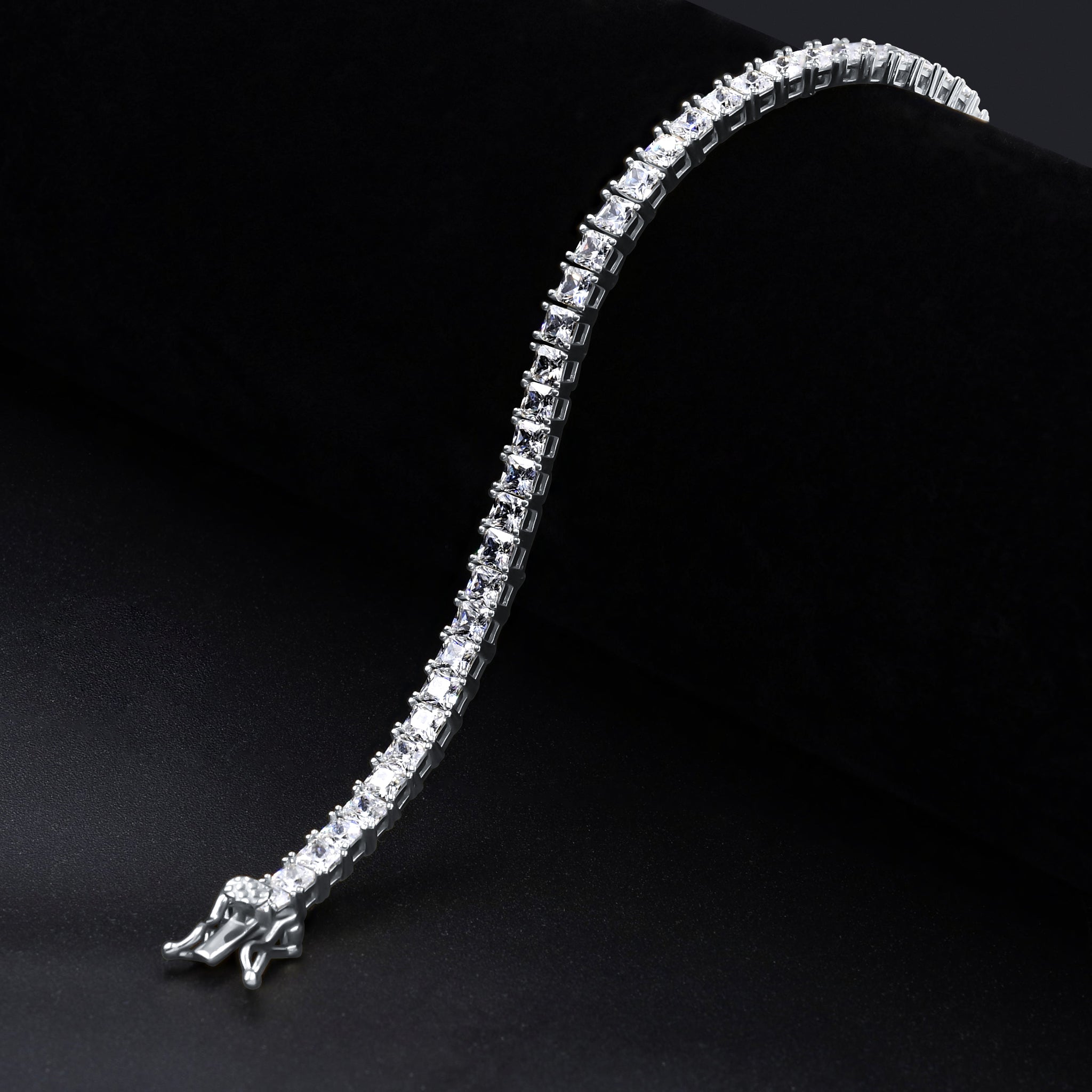 A stunning MICANS 4MM Bracelet featuring radiant cubic zirconia stones set in 925 sterling silver, showcasing elegance and sparkle.