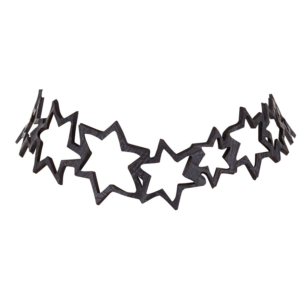 Milky Way Inner Tube Star Choker made from recycled rubber, featuring a unique design with adjustable buttons and a luxurious gift box.