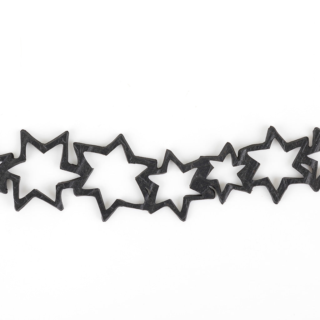 Milky Way Inner Tube Star Choker made from recycled rubber, featuring a unique design with adjustable buttons and a luxurious gift box.