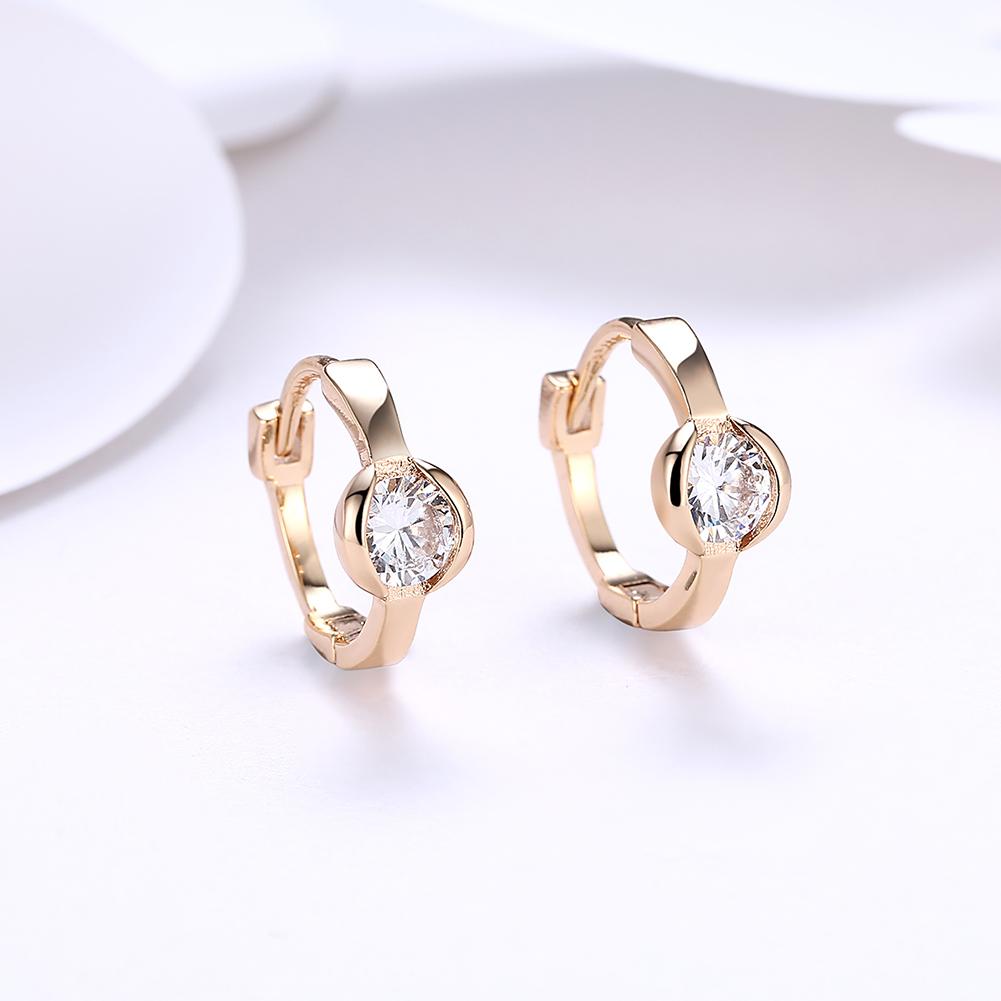 Mini Elements Clip On Earrings featuring certified crystals and 18K gold plating, elegantly designed for comfort and style.