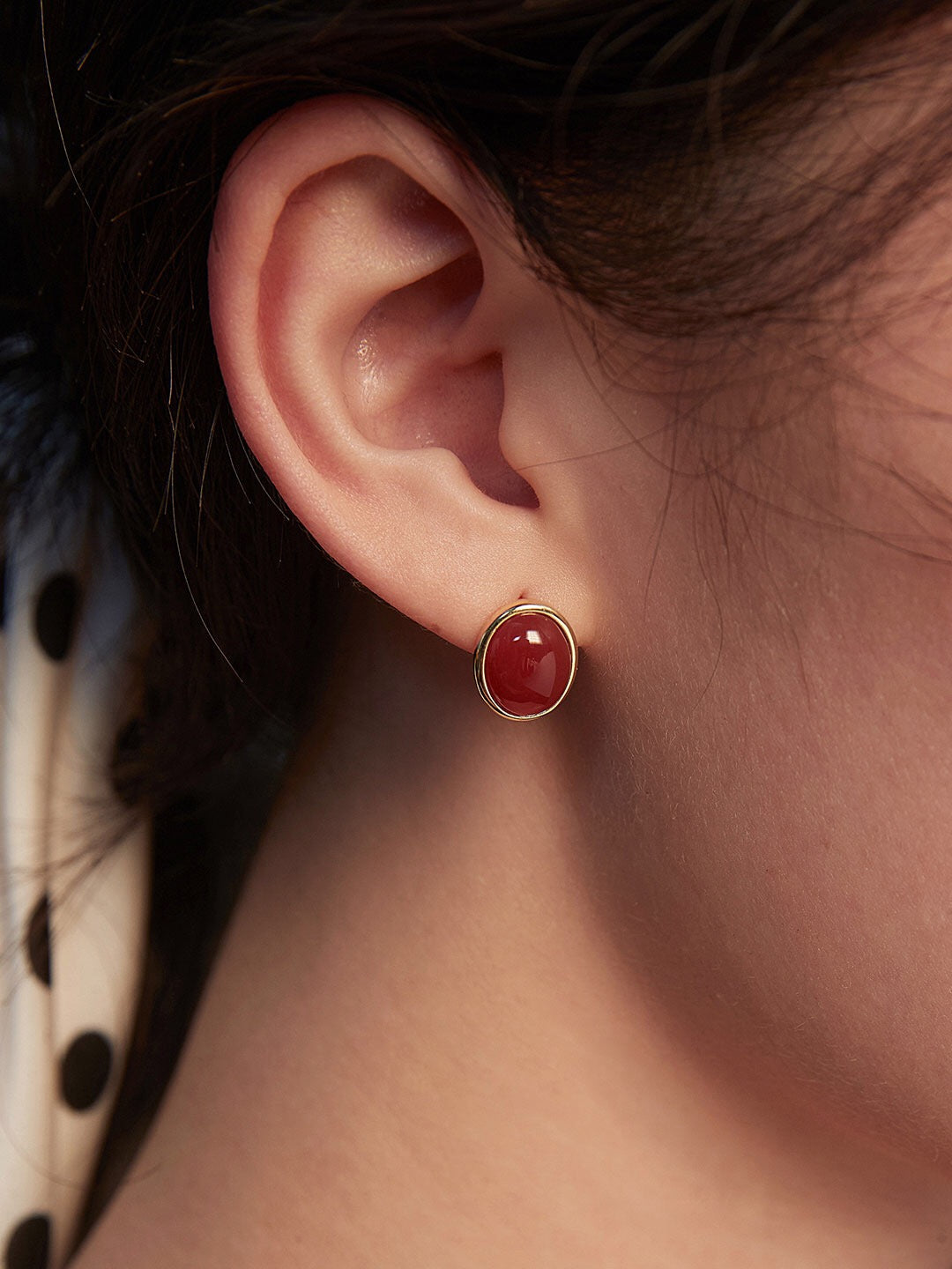 Minimalist Tiger Eye and Onyx Stud Earrings with gold vermeil setting, showcasing natural stones and elegant design.