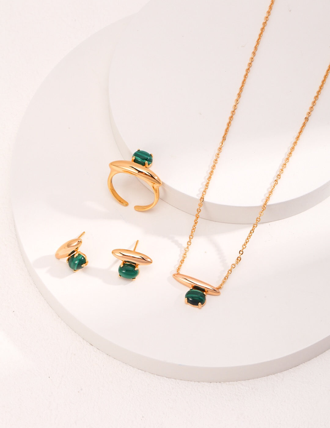 A beautiful Minimalist Lapis Lazuli and Malachite Necklace featuring a gold vermeil chain, showcasing vibrant blue and green stones.