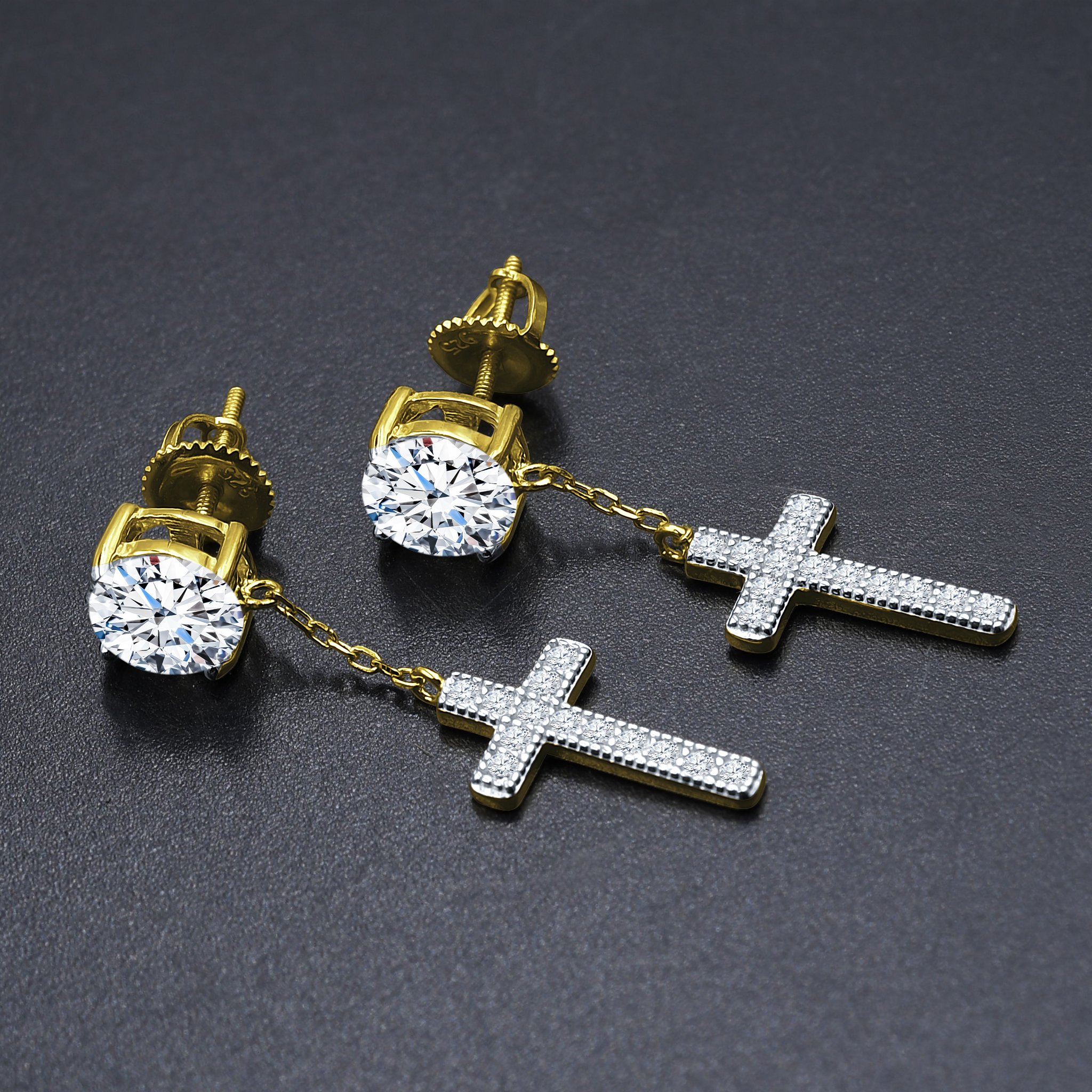 MINUSCULE Silver Earrings featuring sparkling cubic zirconia stones, lightweight design, and elegant brass copper metal.