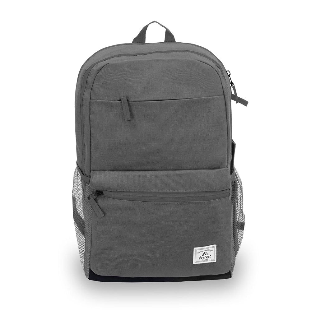 A stylish modern laptop backpack featuring dual compartments, padded back panel, and multiple tech pockets, perfect for daily use.