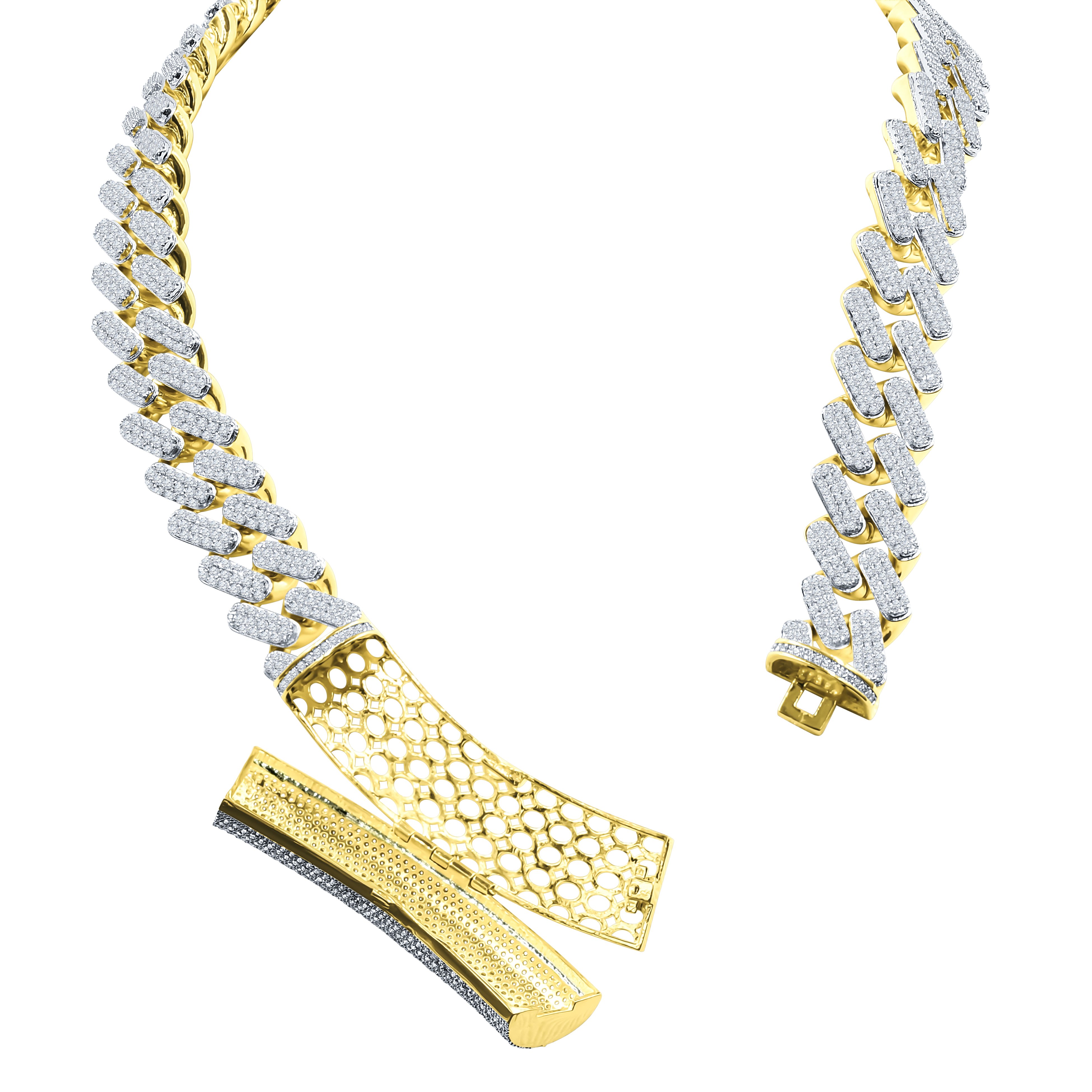 MODISH 18mm Miami Cuban chain featuring hand-set Grade AAA Cubic Zirconia on a brass base, showcasing a luxurious and stylish design.