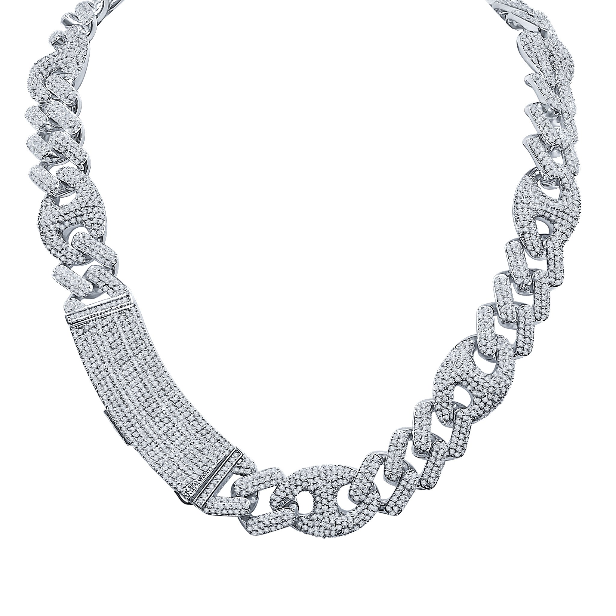 MODISH 18mm Miami Cuban chain featuring hand-set Grade AAA Cubic Zirconia on a brass base, showcasing a luxurious and stylish design.