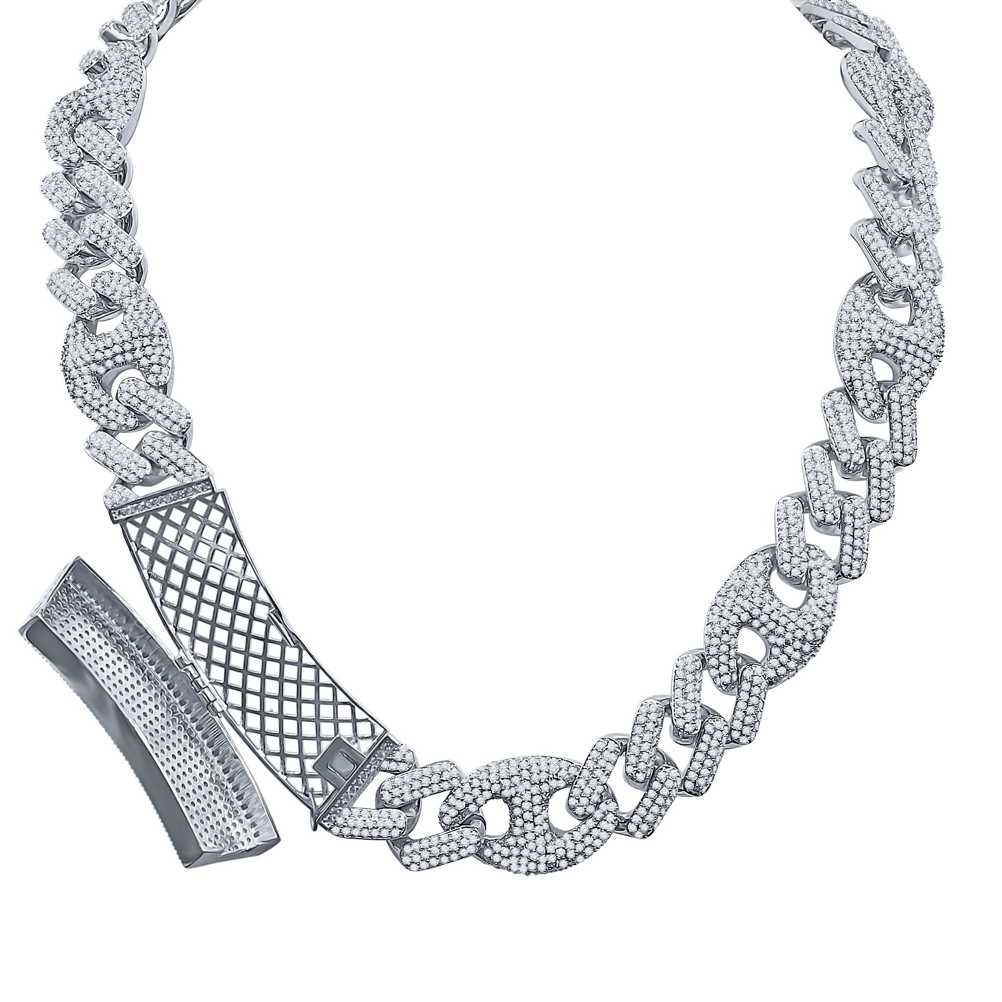 MODISH 18mm Miami Cuban chain featuring hand-set Grade AAA Cubic Zirconia on a brass base, showcasing a luxurious and stylish design.