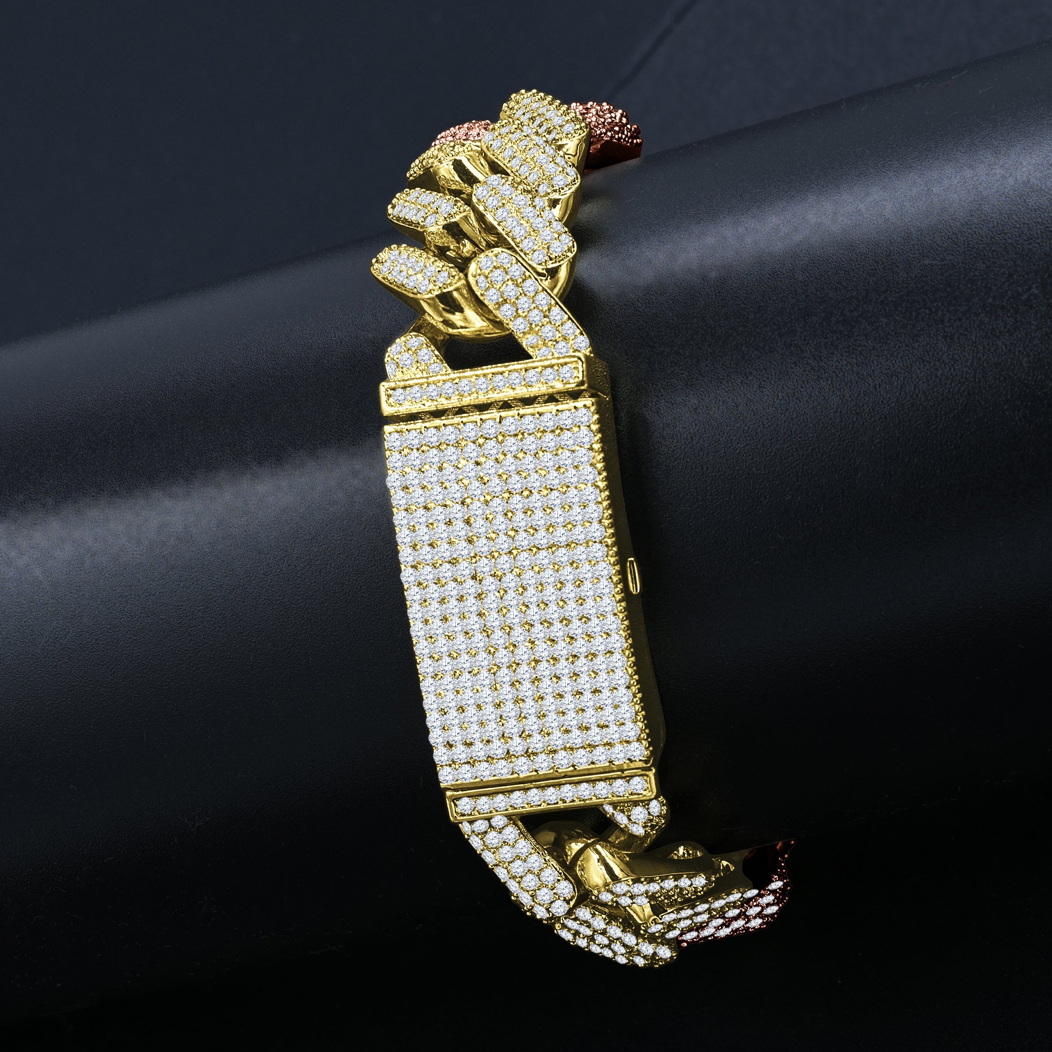 MODISH 18MM Miami Cuban chain featuring brass metal and flawless cubic zirconia, elegantly designed for stylish wear.