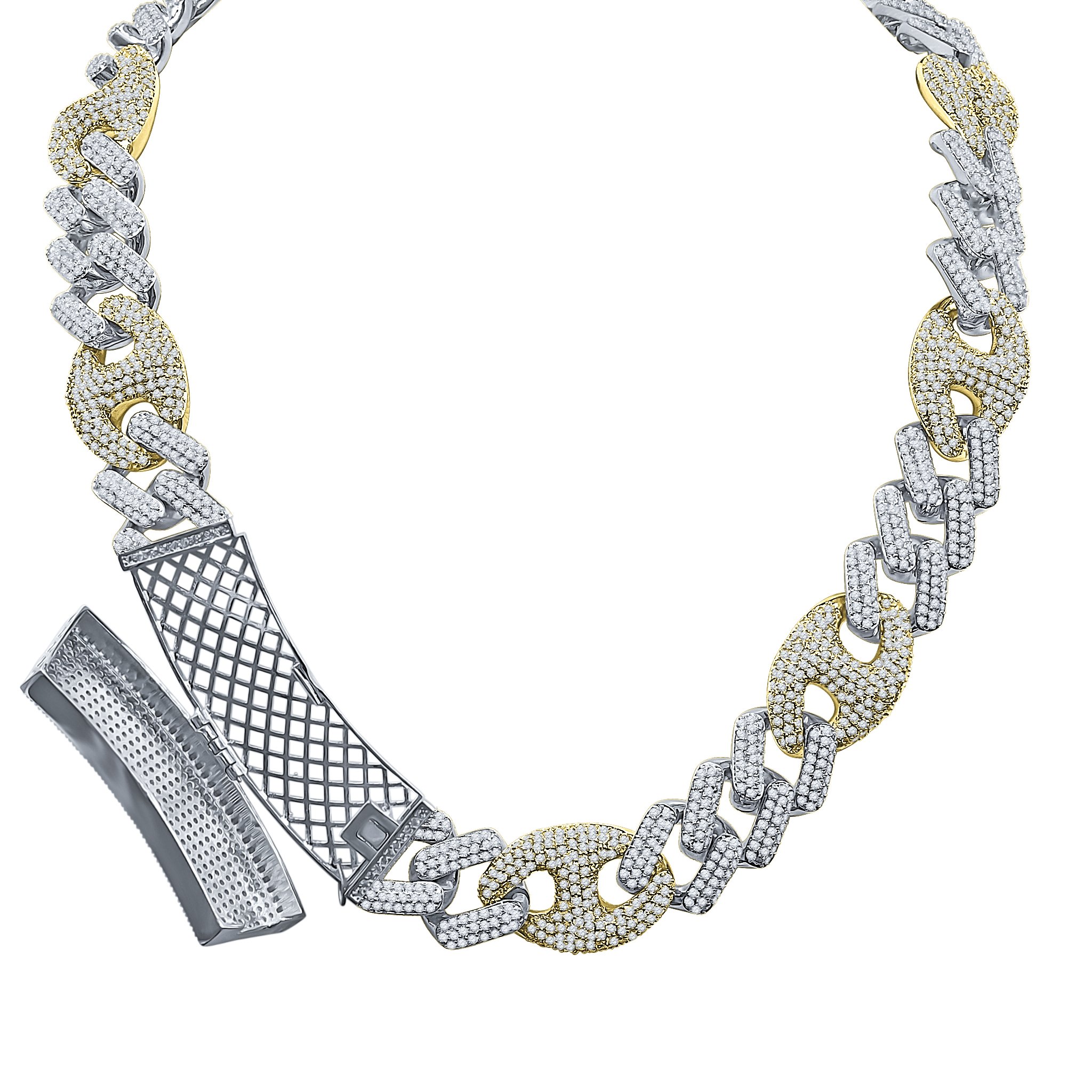 MODISH 18mm Miami Cuban necklace featuring Grade AAA Cubic Zirconia, crafted from brass with a prong set design, showcasing elegance and style.