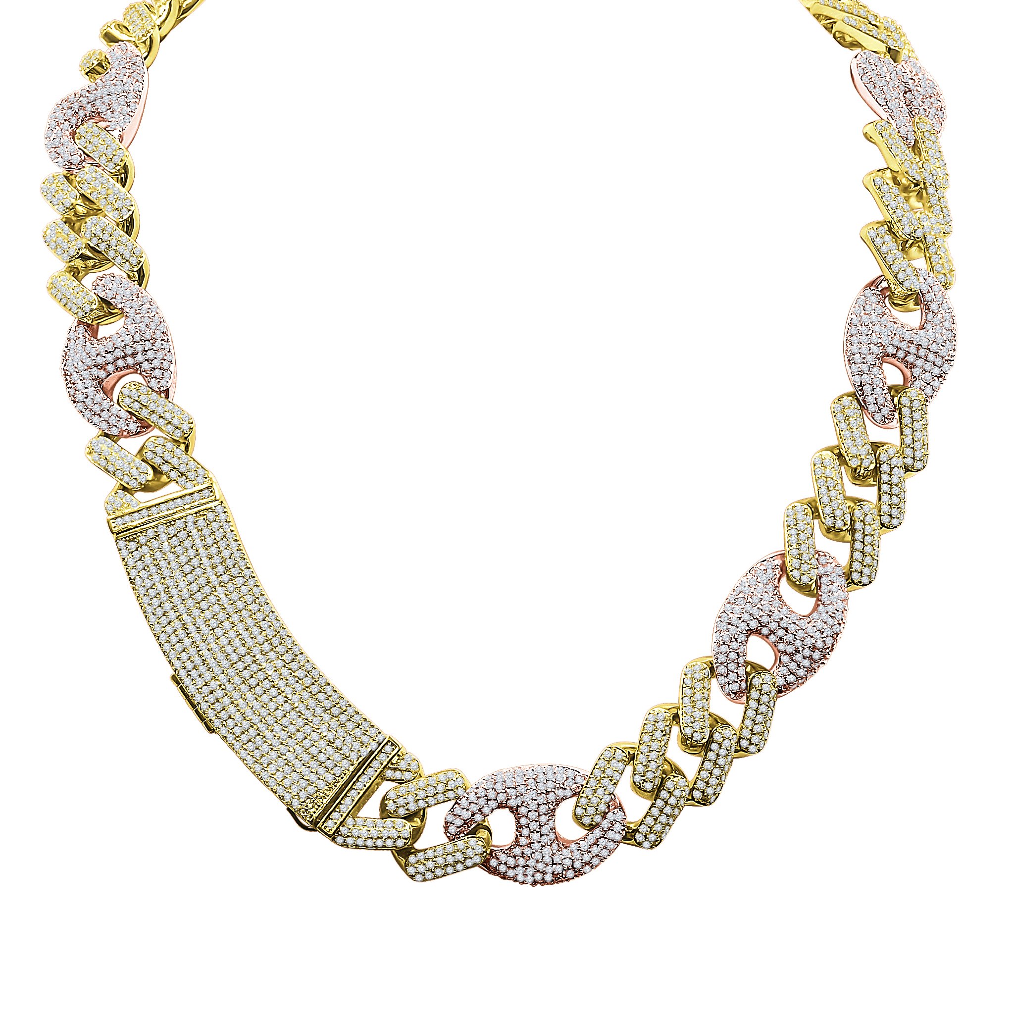 MODISH 18mm Miami Cuban chain featuring Grade AAA Cubic Zirconia, crafted from brass, showcasing a stylish and luxurious design.