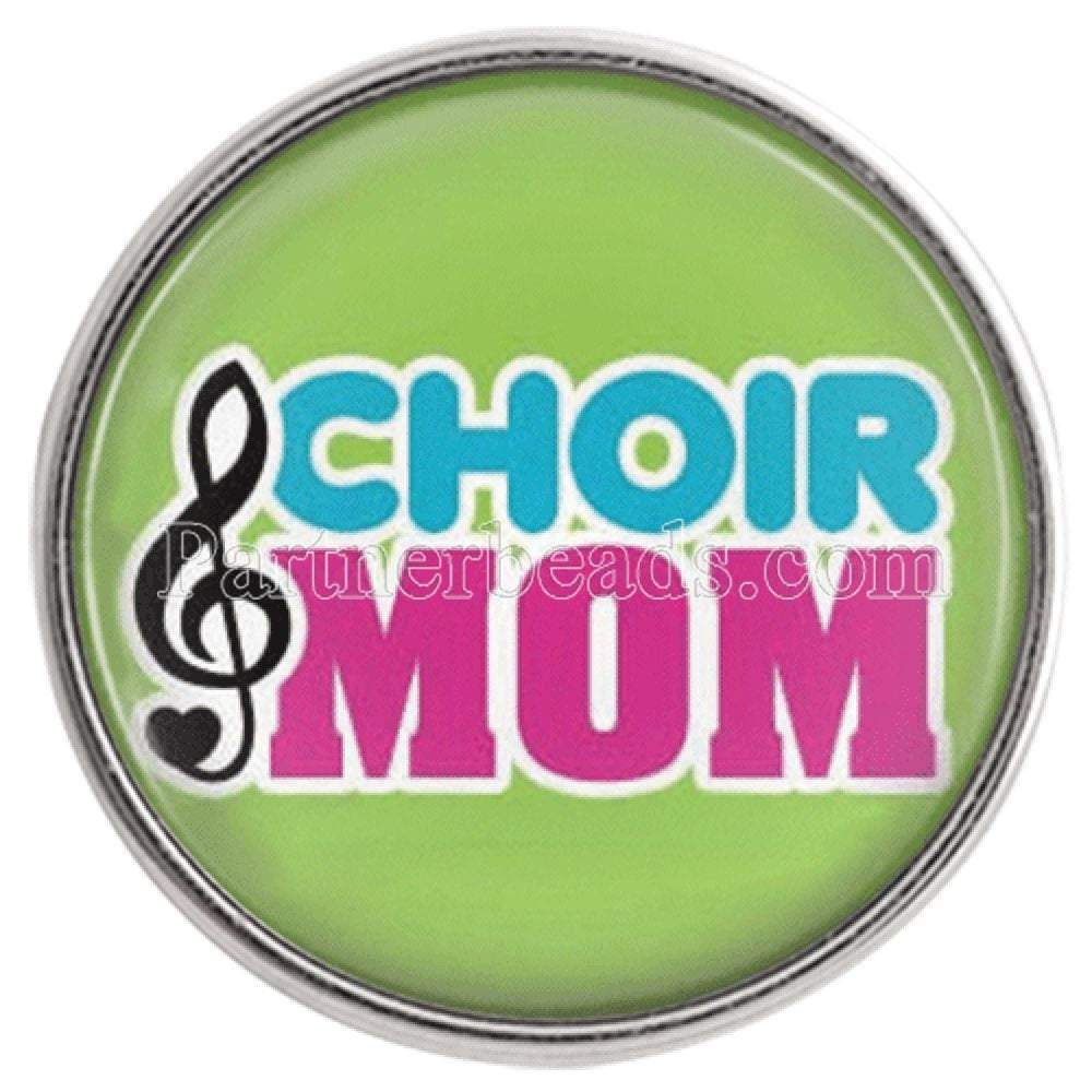 Choir Mom Snap featuring a glass dome design, perfect for jewelry customization.