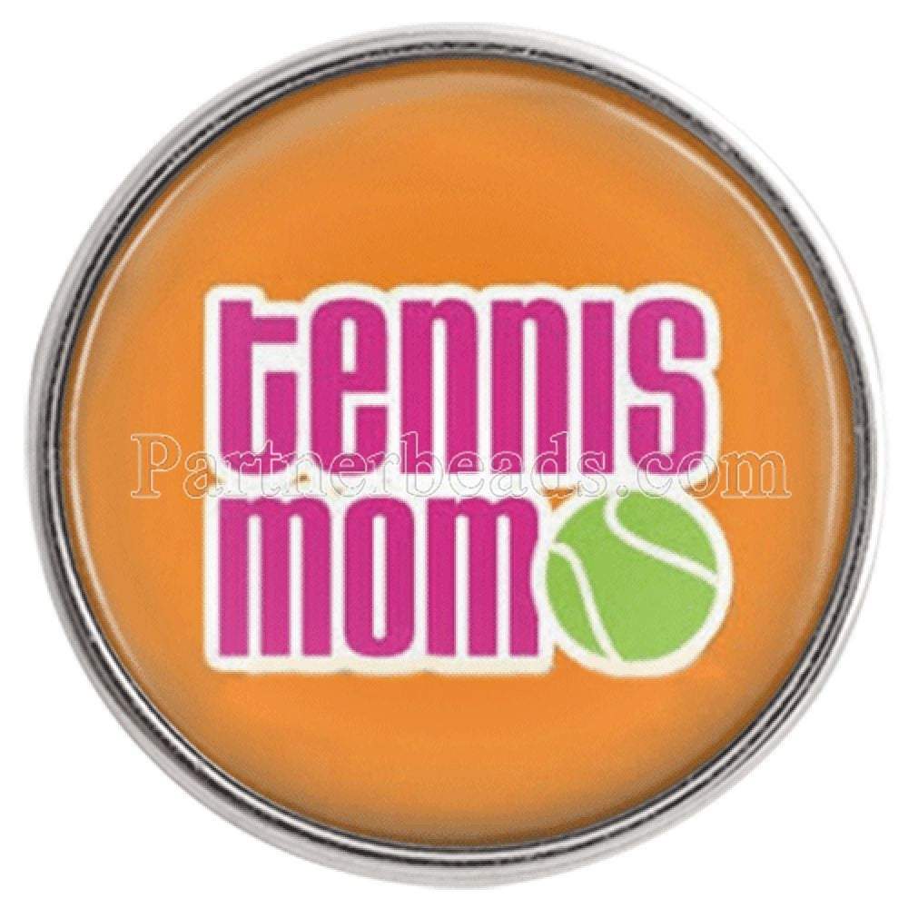 Tennis Mom Snap Jewelry featuring a magnifying glass dome, designed for interchangeable snap jewelry bases.