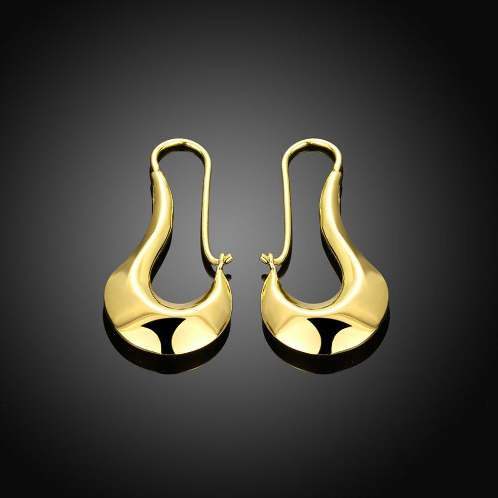 Moon French Lock Drop Earring in 18K Gold Plated, showcasing elegant design and hypoallergenic features.