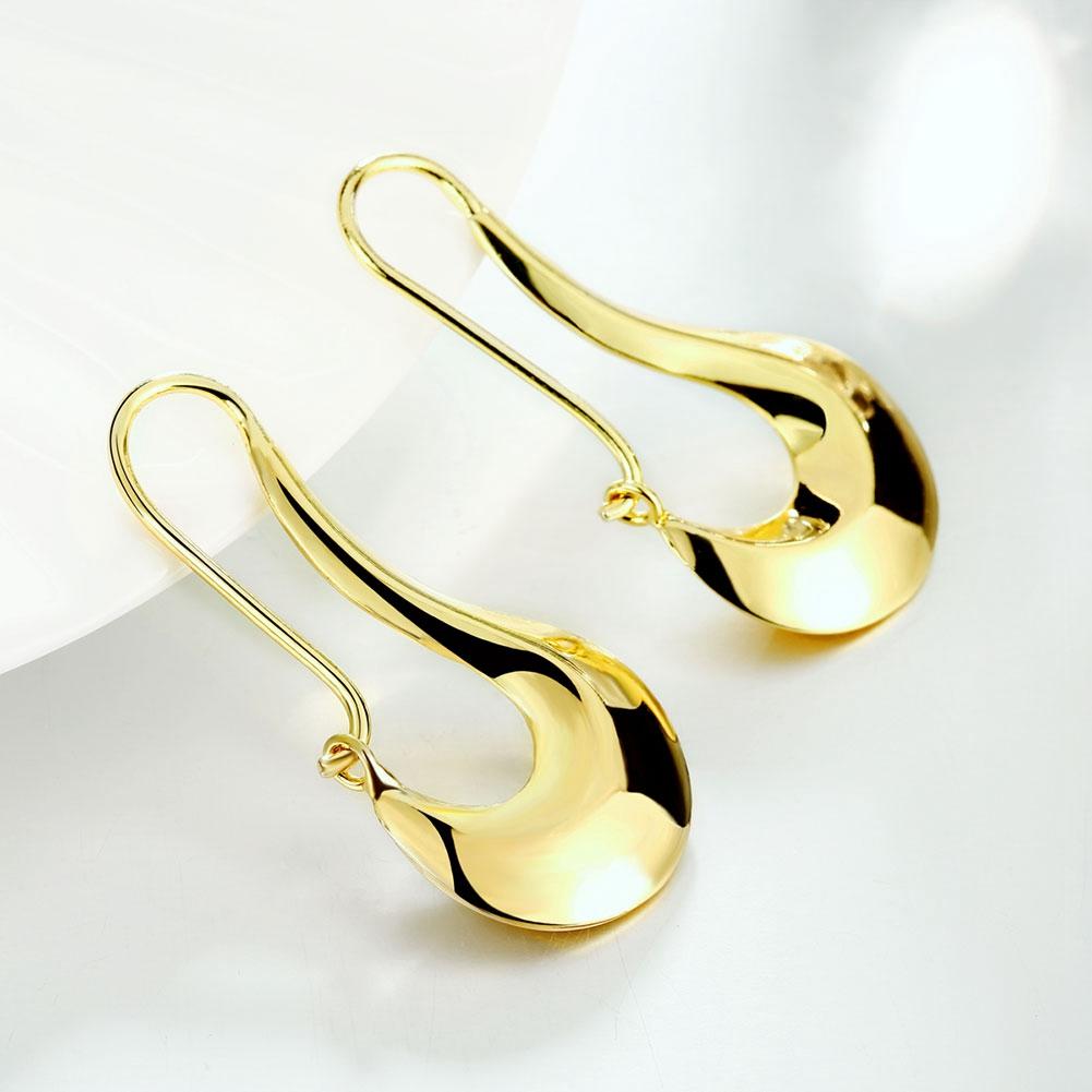 Moon French Lock Drop Earring in 18K Gold Plated, showcasing elegant design and hypoallergenic features.