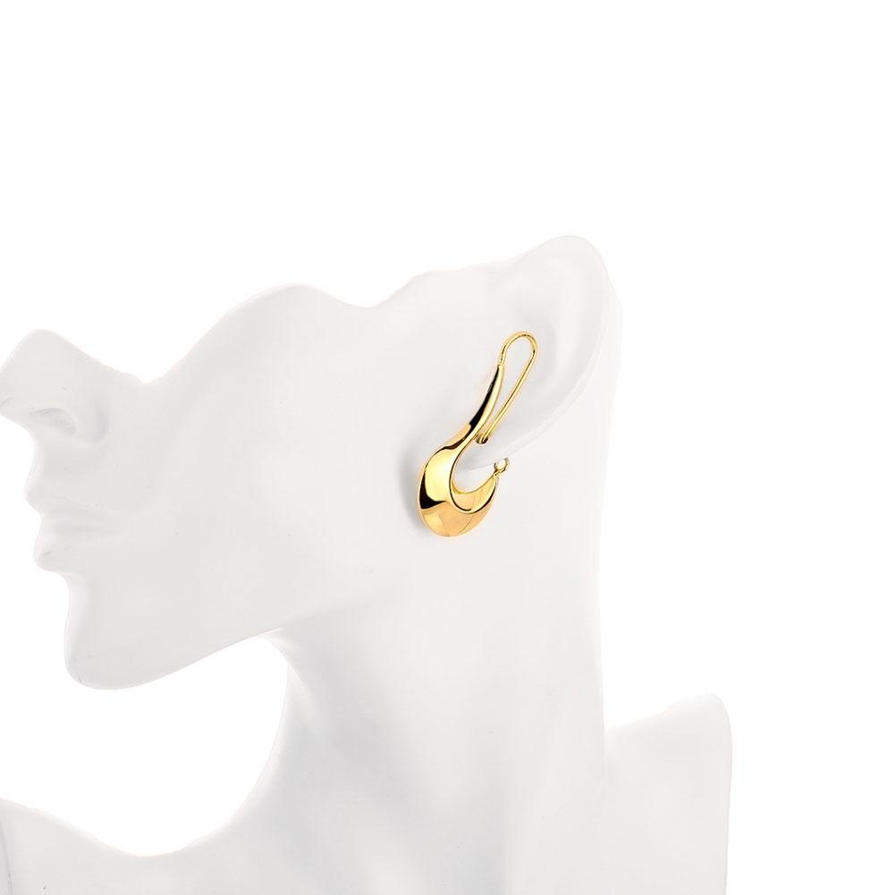 Moon French Lock Drop Earring in 18K Gold Plated, showcasing elegant design and hypoallergenic features.