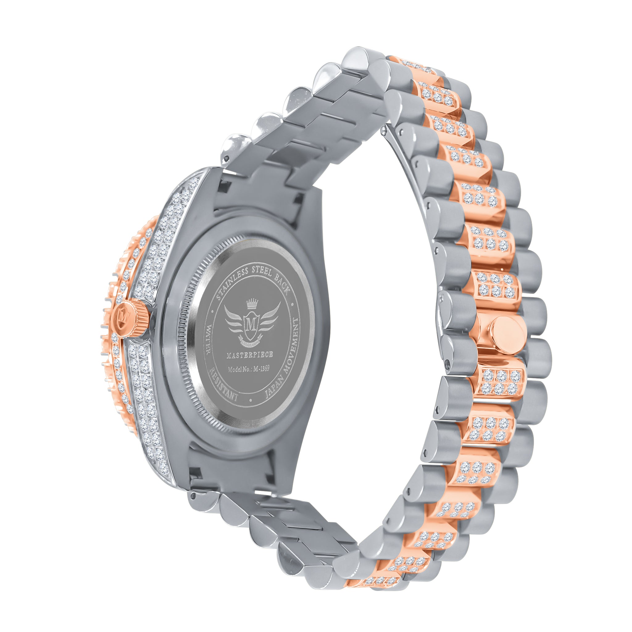 MONARCH METAL WATCH CZ I 5303118 featuring cubic zirconia stones and stainless steel bracelet, showcasing its elegant design.