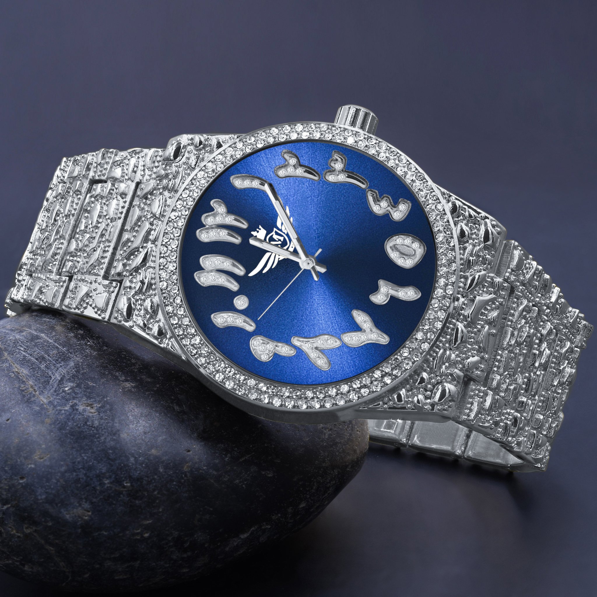 MONASTIC HIP HOP METAL WATCH featuring a bling metal design, Japanese movement, and solid alloy construction.