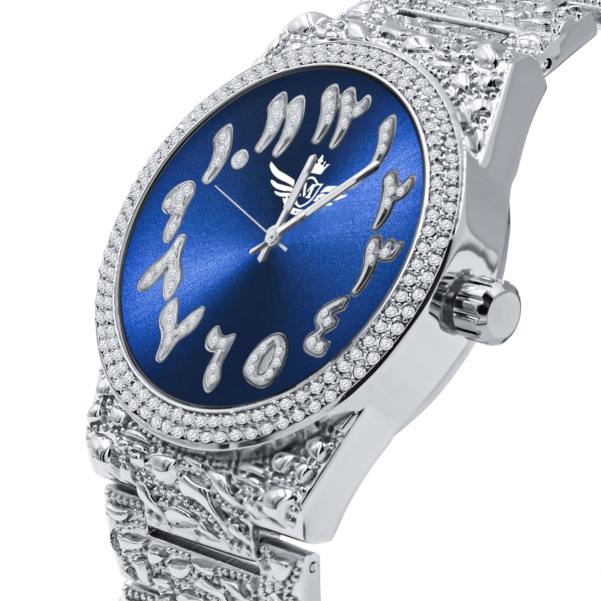 MONASTIC HIP HOP METAL WATCH featuring a bling metal design, Japanese movement, and solid alloy construction.