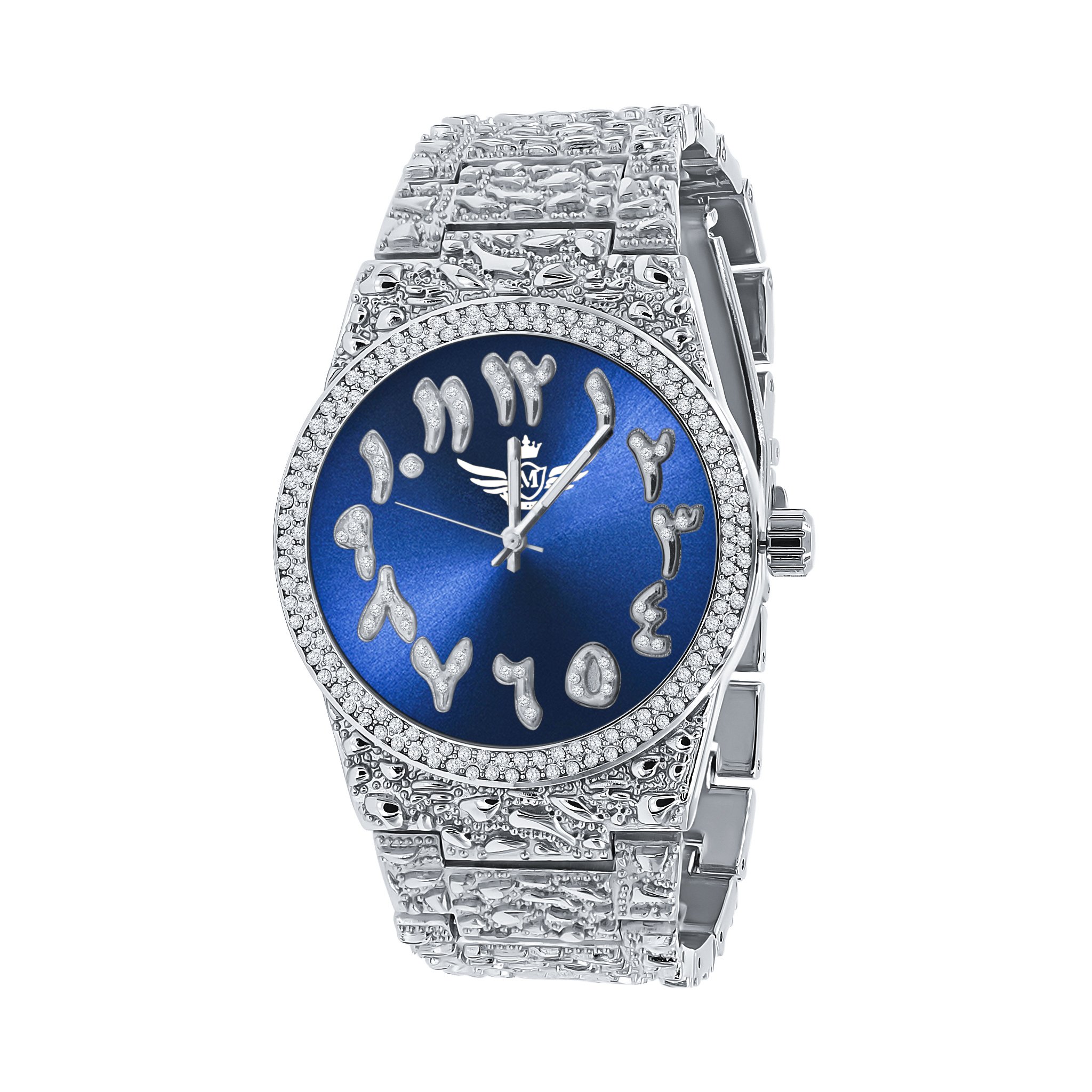 MONASTIC HIP HOP METAL WATCH featuring a bling metal design, Japanese movement, and solid alloy construction.