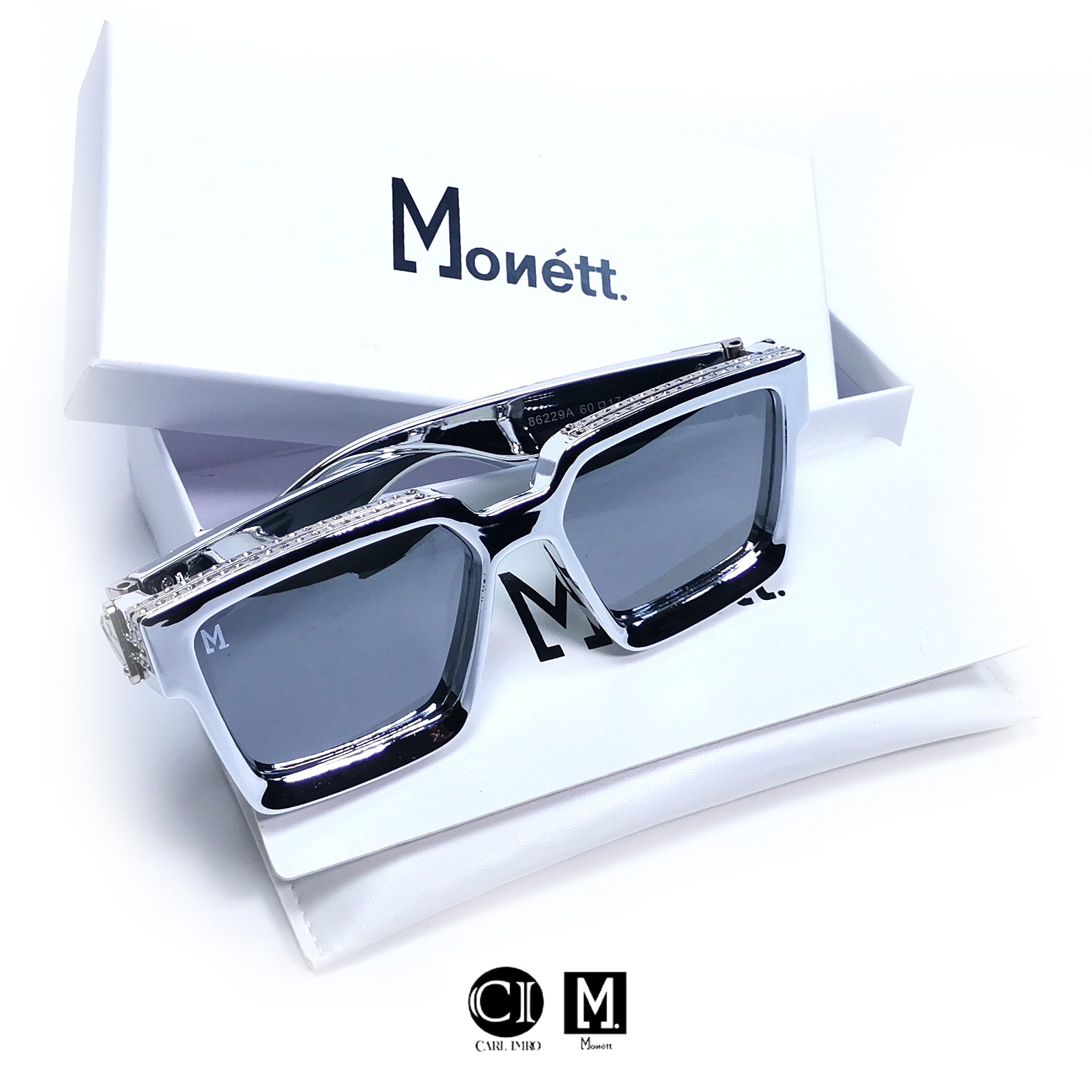 Monett Manifesto Platta sunglasses featuring a stylish square design, lightweight plastic frame, and UV400 protection.