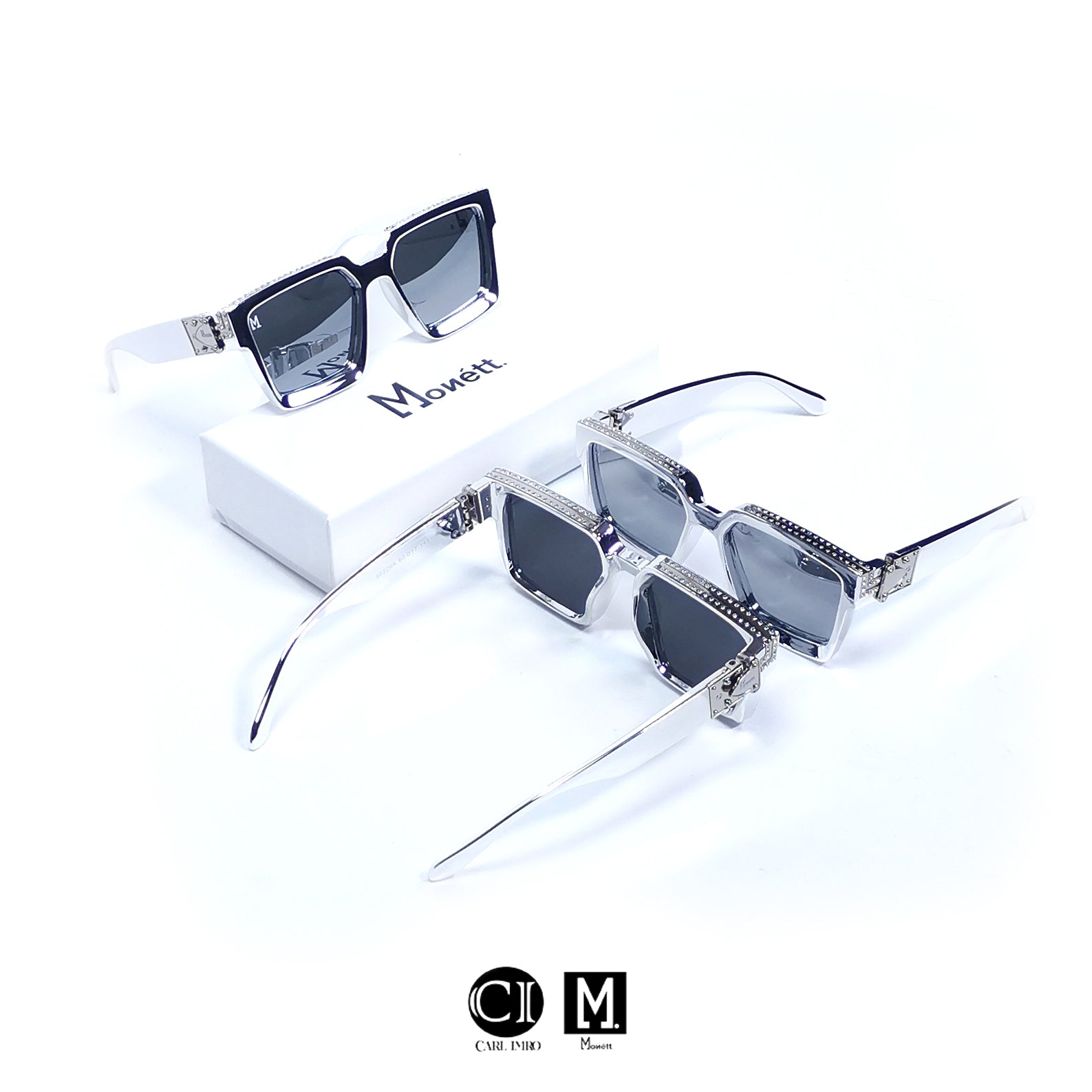 Monett Manifesto Platta sunglasses featuring a stylish square design, lightweight plastic frame, and UV400 protection.