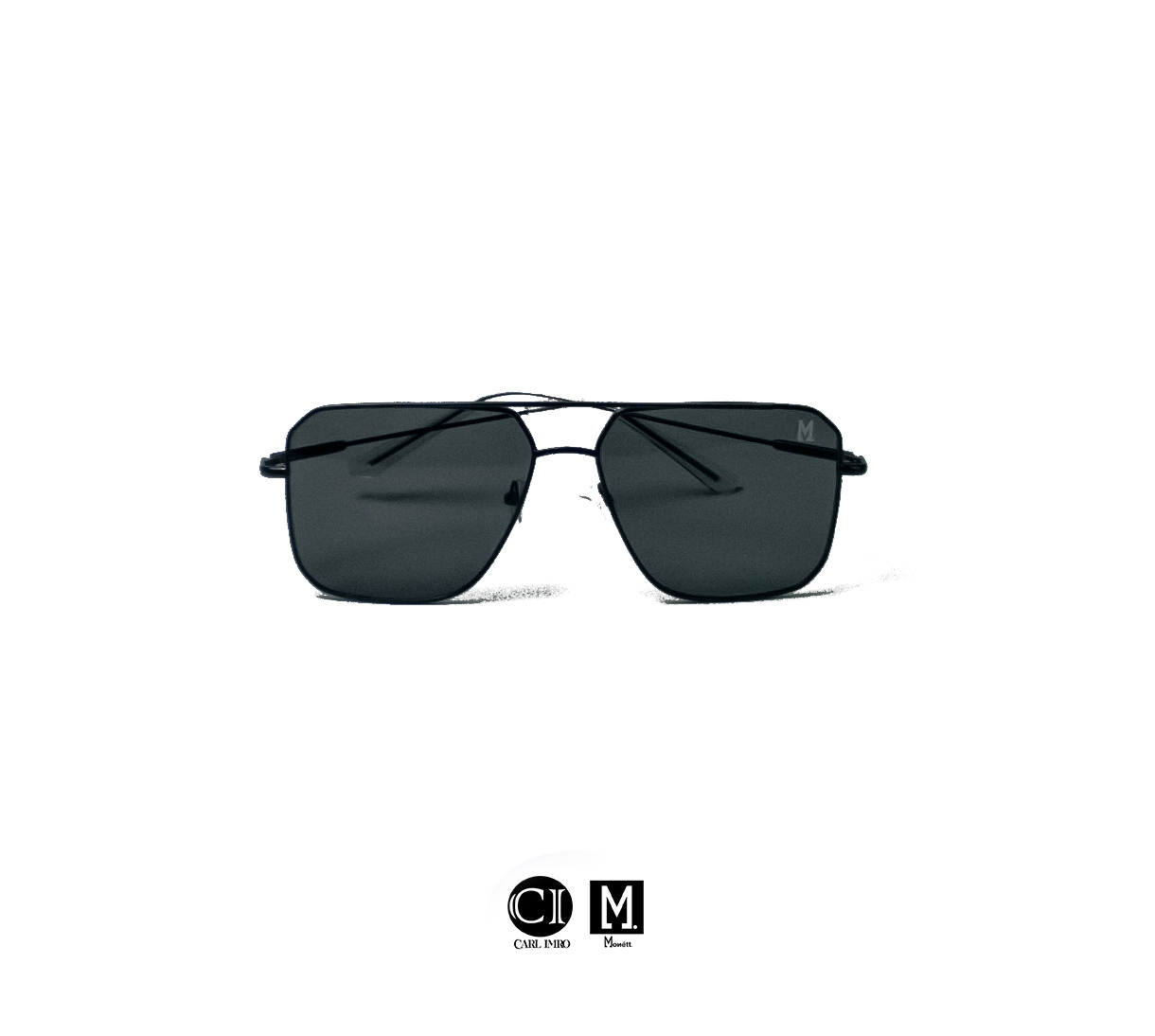 Monett Monaco Classic Black sunglasses featuring a square design with resin lenses and alloy frame.