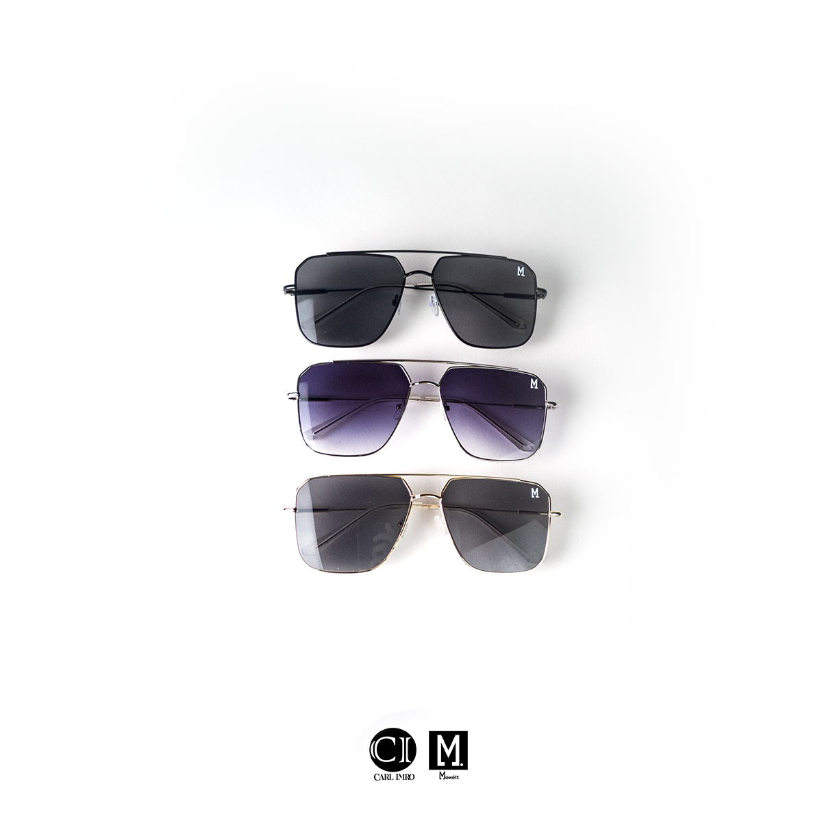 Monett Monaco Classic Black sunglasses featuring a square design with resin lenses and alloy frame.