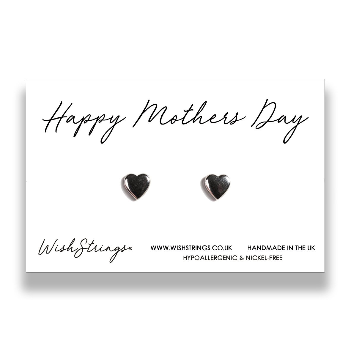 Elegant Mother's Day earrings presented in a black gift box with an inspirational card.