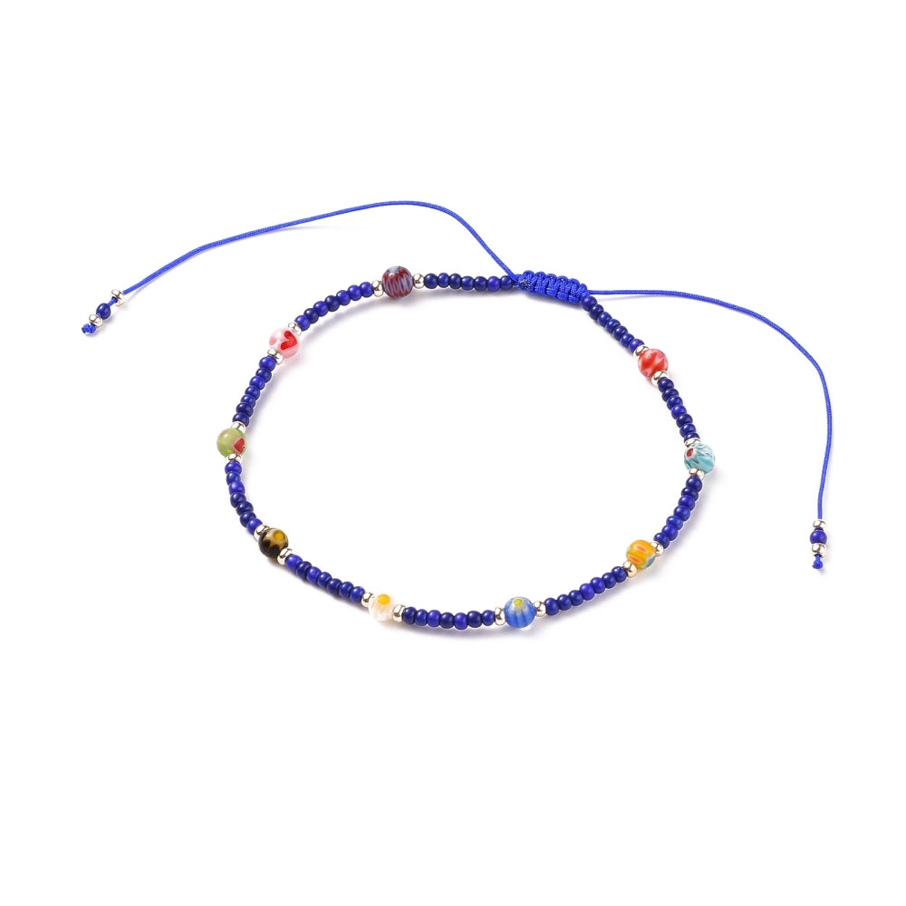 Murano Beaded Friendship Bracelet featuring colorful glass beads on an adjustable cord, perfect for gifting.