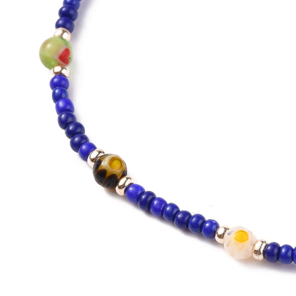 Murano Beaded Friendship Bracelet featuring colorful glass beads on an adjustable cord, perfect for gifting.