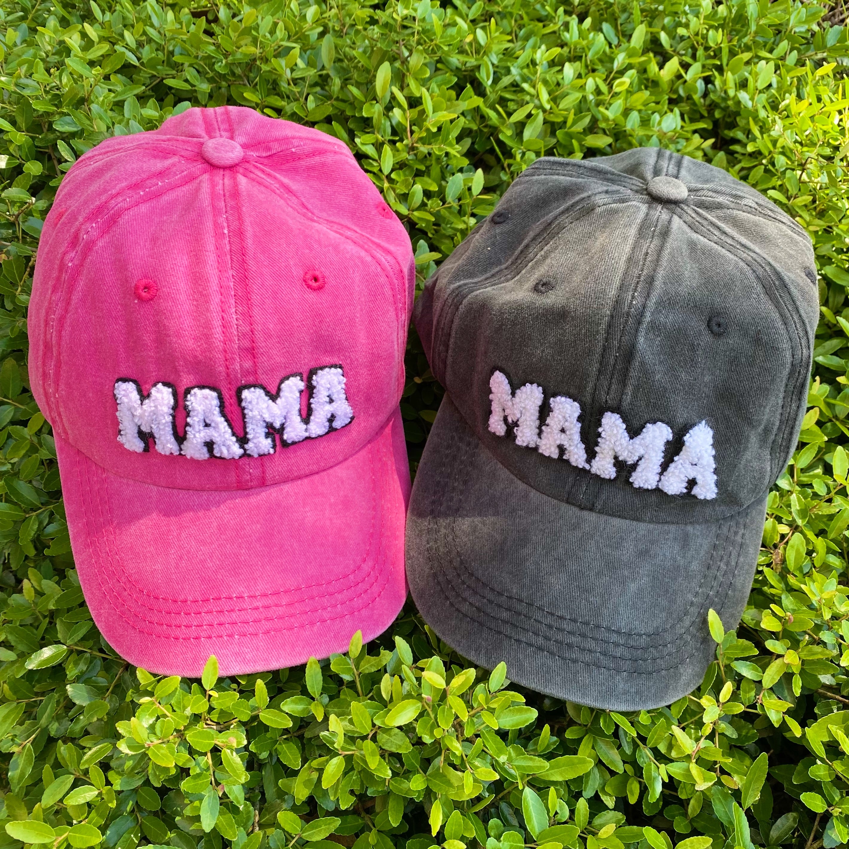 My Dear Mama Ball Cap featuring fuzzy patch lettering and a curved brim, designed for comfort and style.