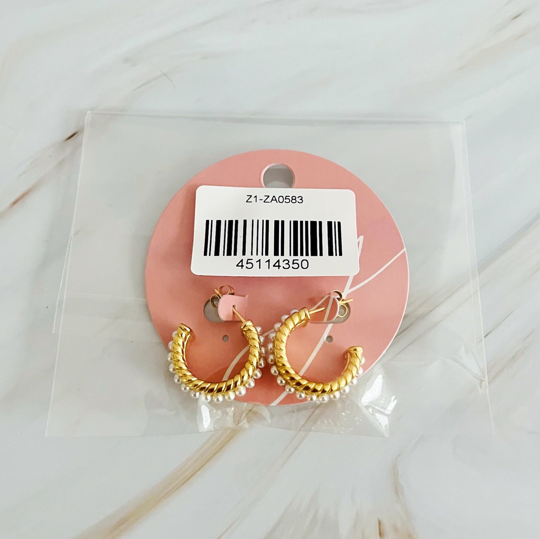 My Lady Pearl Mix Hoop Earrings featuring elegant pearl detailing and sleek gold-plated design.