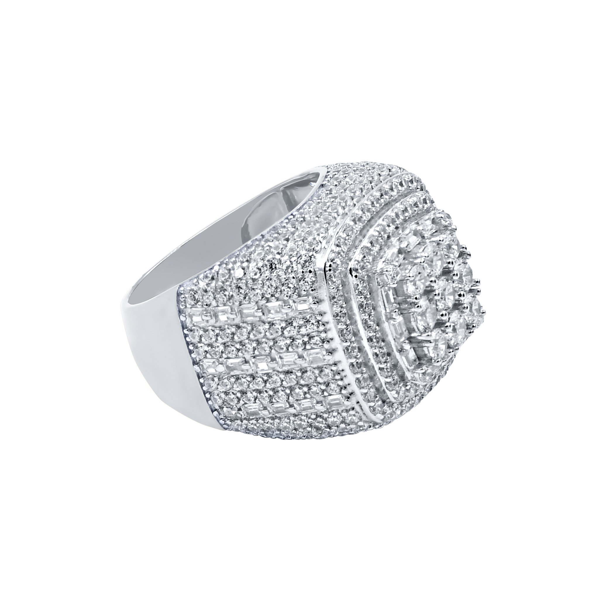 MYSTIQUE Silver Ring featuring a solitaire design with sparkling cubic zirconia stones set in 925 sterling silver.