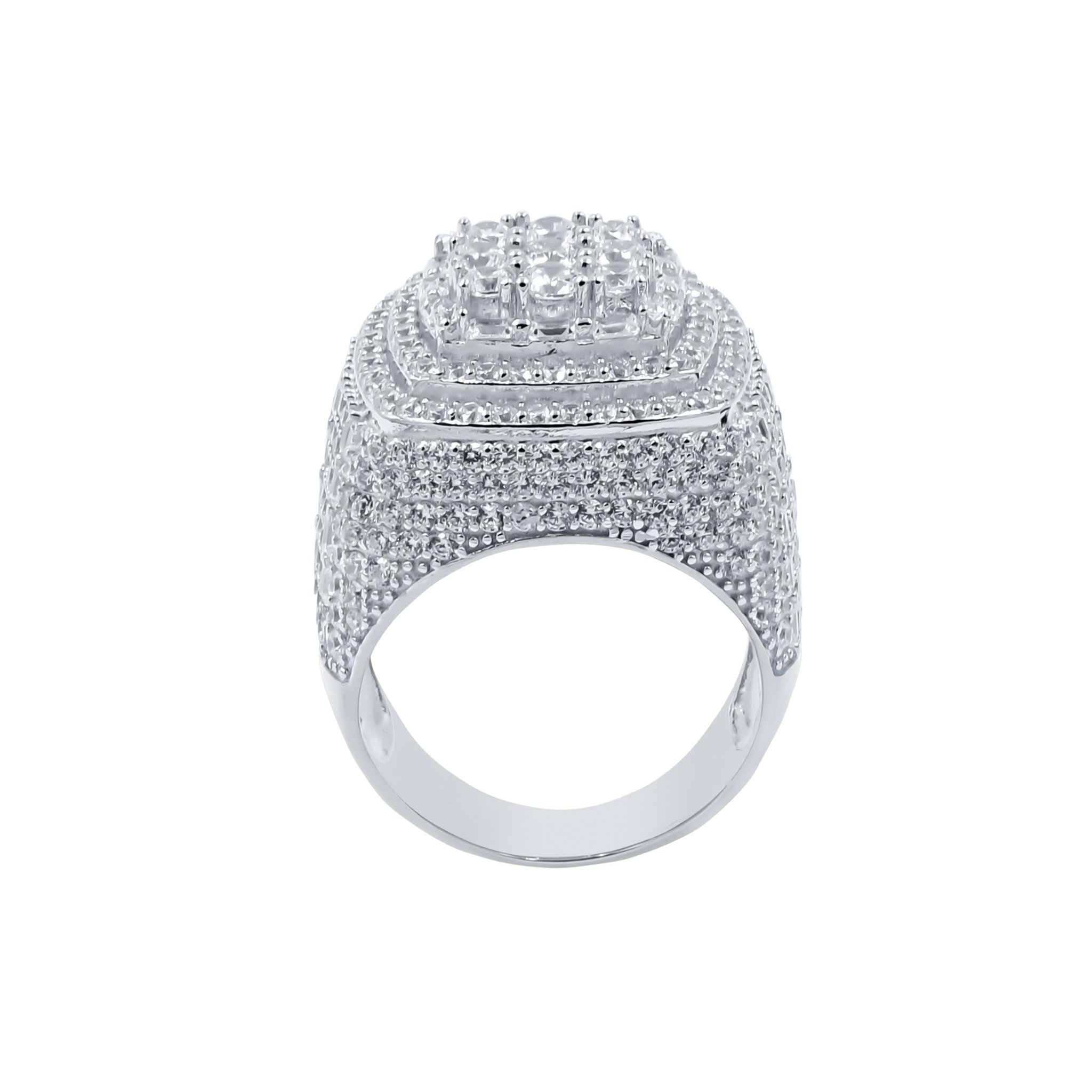 MYSTIQUE Silver Ring featuring a solitaire design with sparkling cubic zirconia stones set in 925 sterling silver.