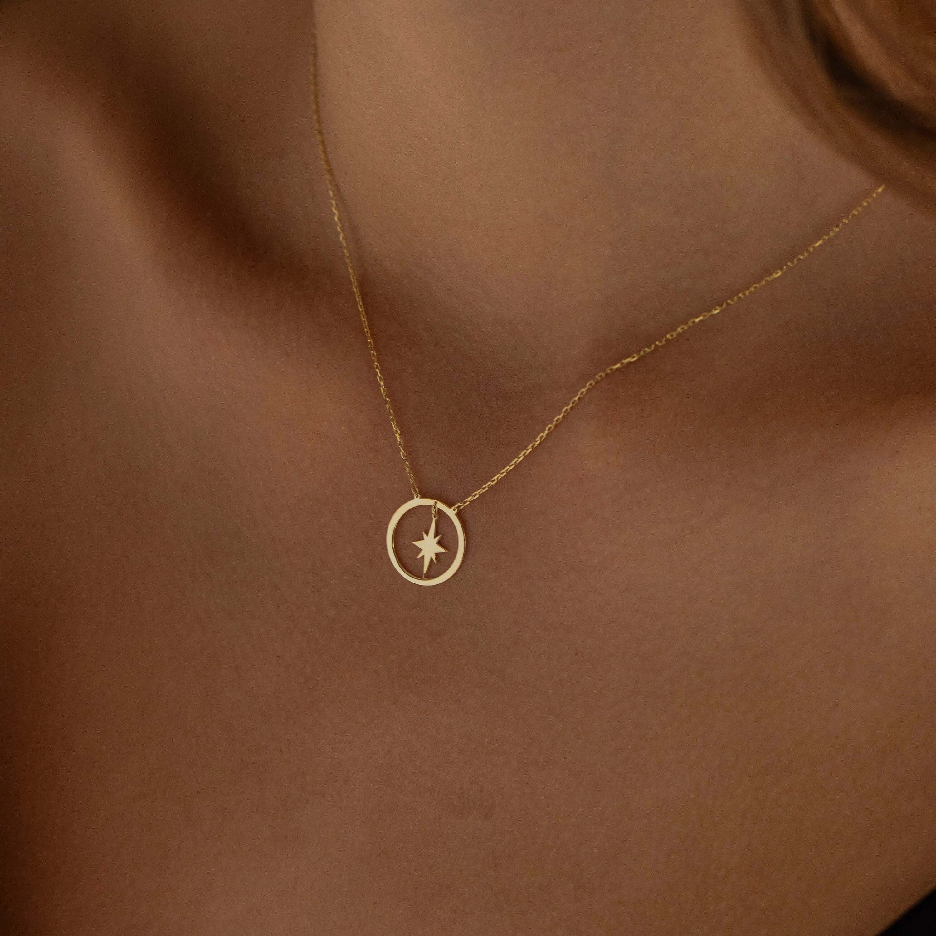 A stunning minimalist Arabic necklace from FARAA, showcasing elegant design with clean lines and arabesque motifs, perfect for modern women.