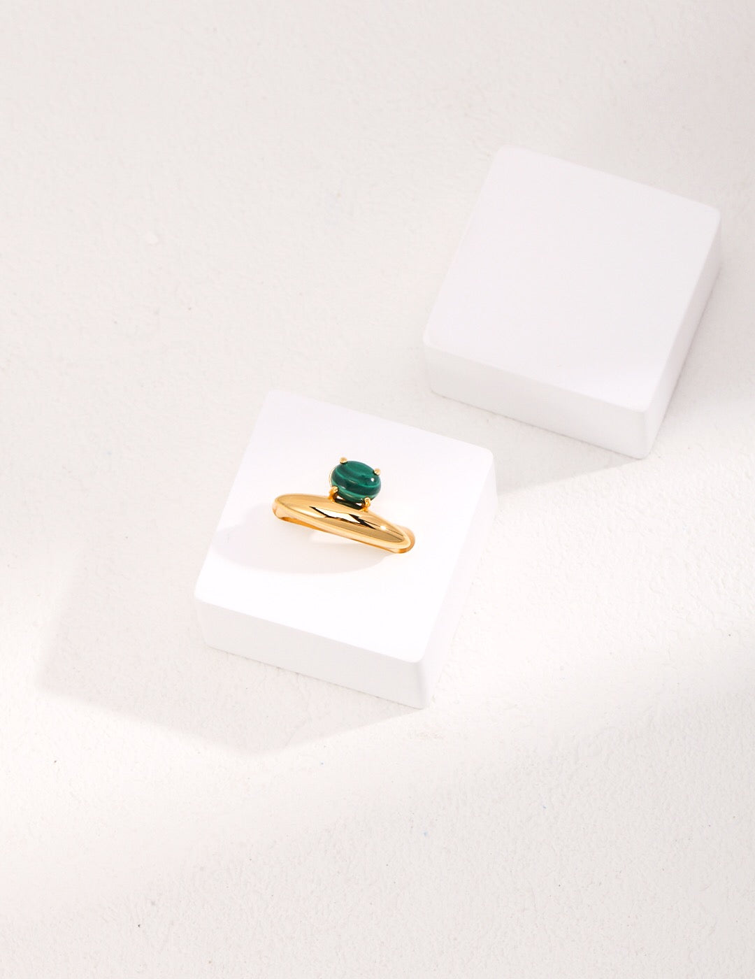 A handcrafted Natural Lapis Lazuli and Malachite ring featuring sterling silver and gold vermeil, showcasing vibrant blue and green hues.